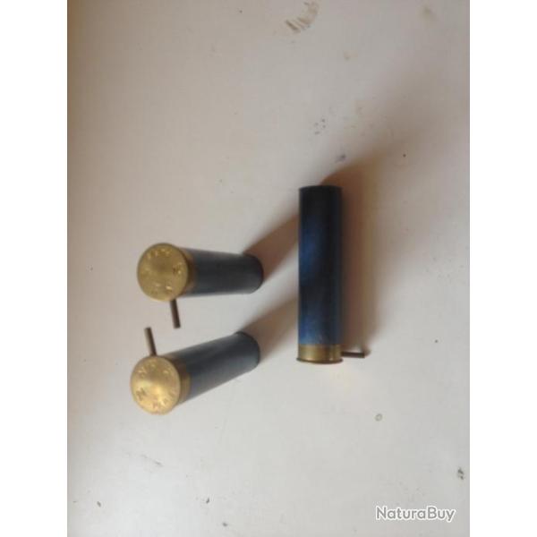 lot de 3 douilles  sf gevelot          paris  a broche en calibre 24