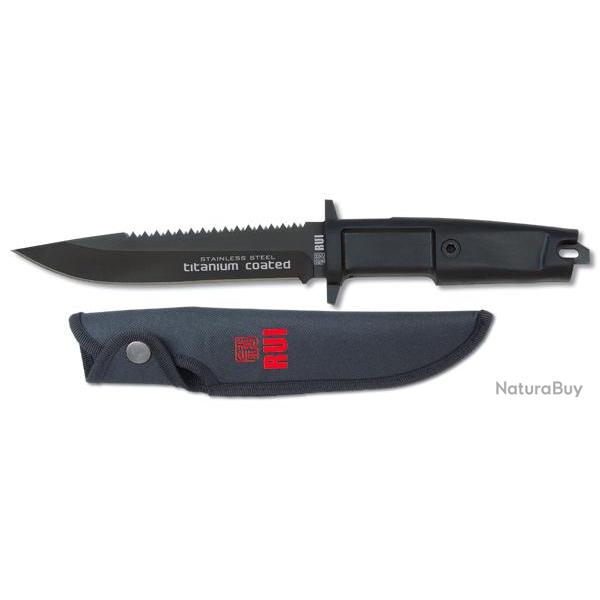 Couteau de COMBAT  NOIR avec dent de Scie