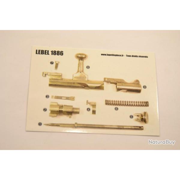 Vue clate culasse Lebel 1886, document technique, dmontage, vue en coupe
