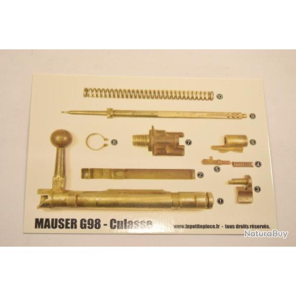 Vue �clat�e culasse MAUSER G98, Allemand WW1, document technique, d�montage, vue en coupe