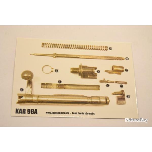 Vue �clat�e culasse MAUSER KAR98A KAR 98A  Allemand WW1, document technique, d�montage, vue en coupe