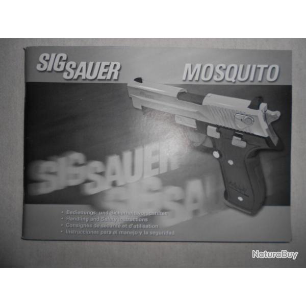 NOTICE, consignes d'utilisation, pour P.A. SIG-SAUER Mod�le MOSQUITO