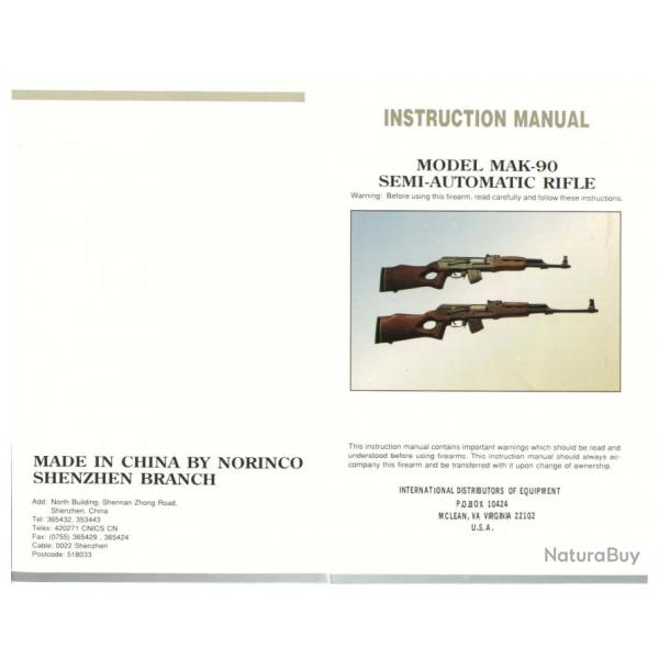 Mak 90 norinco Manuel PDF