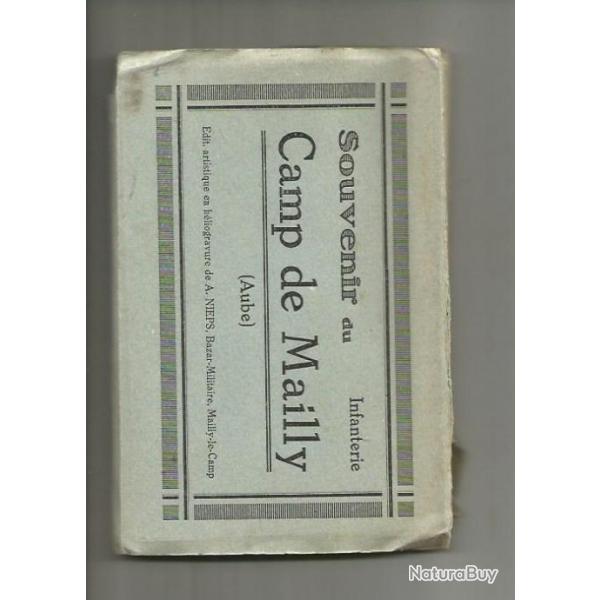 camp de mailly , carnet d�pliant de 10 vues de manoeuvres infanterie s�pia  , �tat neuf
