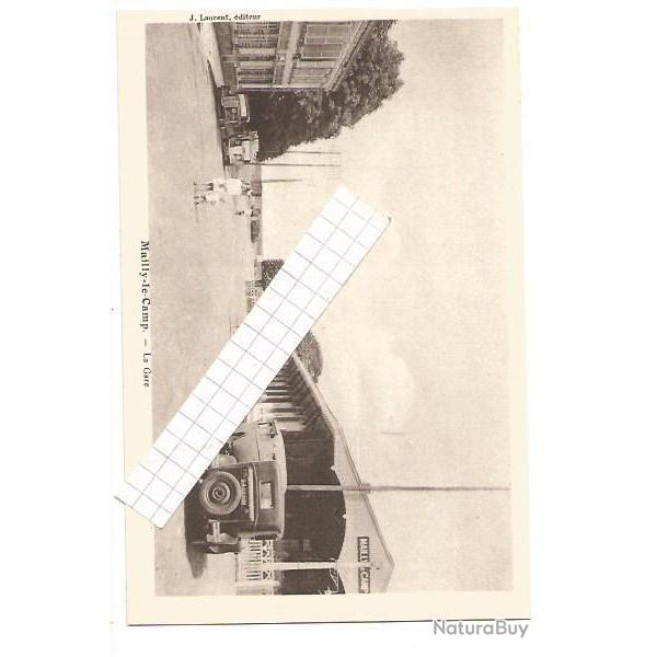 mailly-le-camp. la gare . belles voitures en stationnement