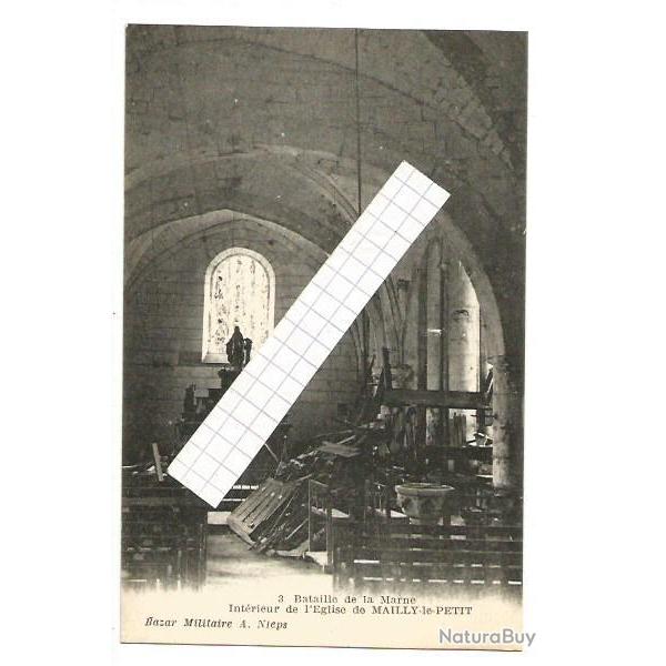 bataille de la marne 3 , int�rieur de l'�glise de mailly-le-petit.