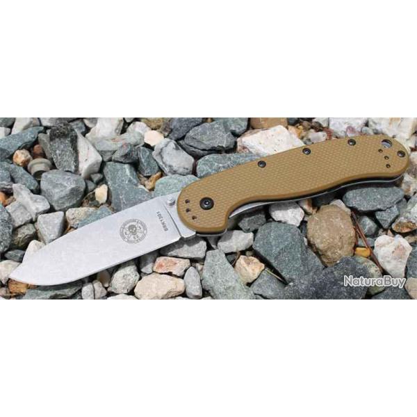 Couteau ESEE Avispa Coyote Brown Blade Acier AUS-8 Manche FRN Frame Lock BRK1301CB