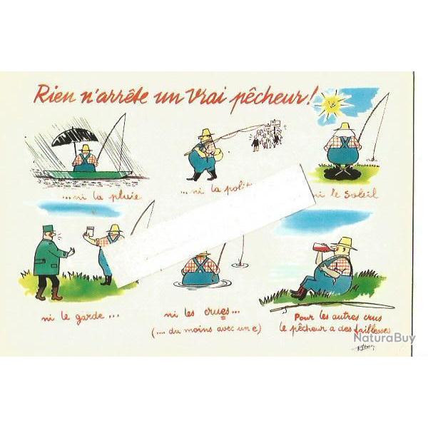 rien n'arr�te un vrai p�cheur , carte postale humoristique. cpsm