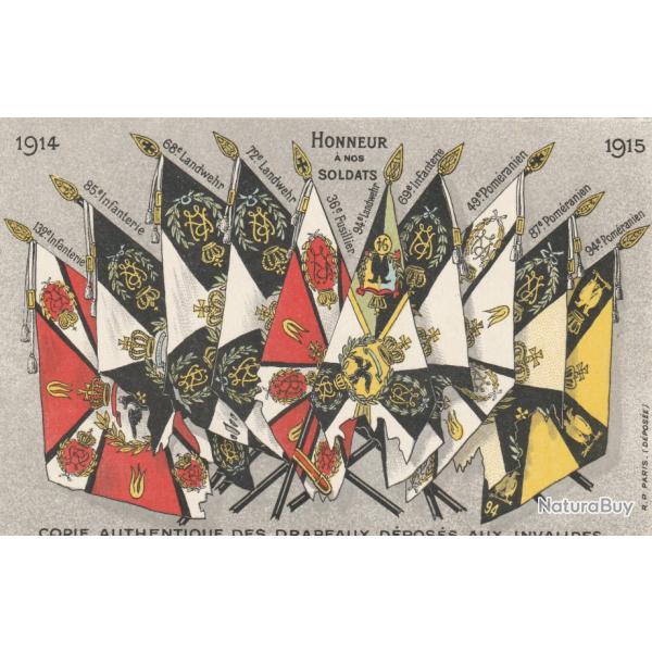CPA -Honneur � nos Soldats - 1914-1915 - Copie authentique des Drapeaux D�pos�s aux Invalides