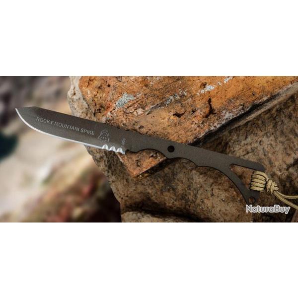 Couteau de Survie Tops Knives ROCKY MOUNTAIN SPIKE Carbone 1095 Etui Cuir Made In USA TPRMS01