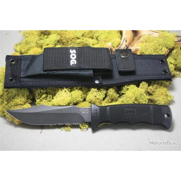Couteau SOG Navy Seal Pup Nylon Sheath Acier AUS-8 Manche Zytel Etui Nylon MOLLE SOGM37NCP