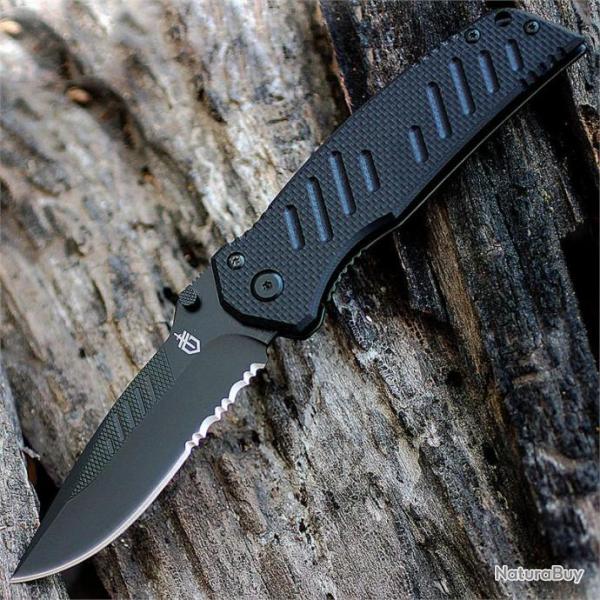Couteau Gerber Swagger Acier Carbone/Inox Serrat Manche G-10 G0594
