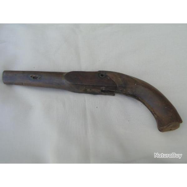 BOIS  DE PISTOLET A SILEX 18�me SIECLE 100% AUTHENTIQUE / VOIR AUTRES ANNONCES SIMILAIRES