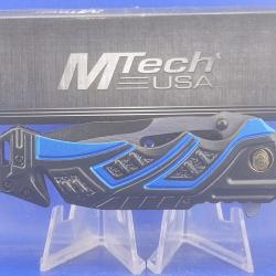 Couteau de Police Mtech Lame Acier 440 Serrated Manche Alu Cutter & Brise Vitres MTA865PD