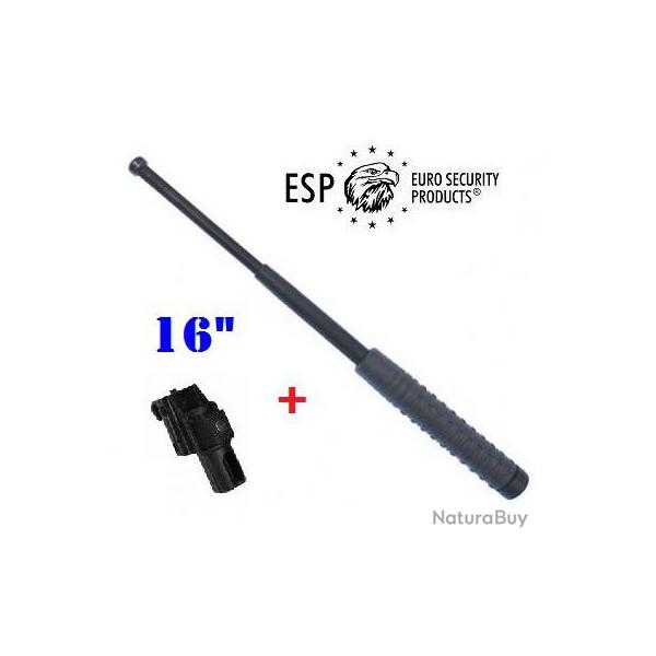 MATRAQUE T�LESCOPIQUE 16" ESP EN ACIER NOIR AVEC PLASTIQUE ETUI PRO