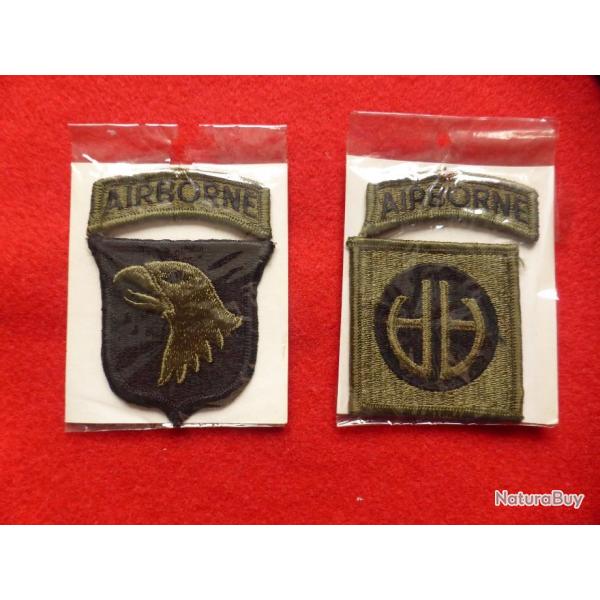 2 insignes US airborne de la 82e et 101e division a�roport�e
