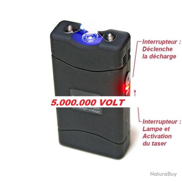 SHOCKER �L�CTRIQUE 5000 KV AVEC LAMPE 80 LUMENS, PROMOTION