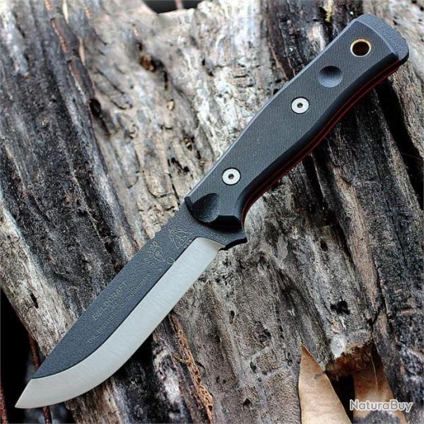 Couteau de Survie Tops B.O.B. Hunter Brothers of Bushcraft 1095 Made USA Manche G-10 TPBROSBLK10