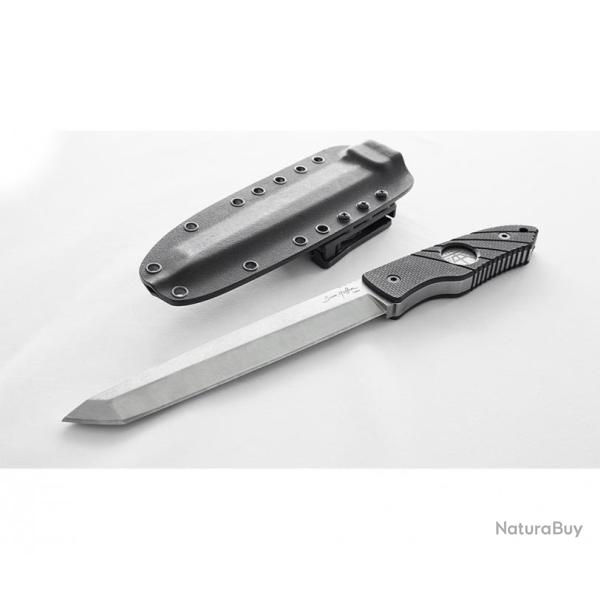 Couteau Hoffner Knives Beast Satin Tanto Acier 440C Epaisseur 7.9mm Manche G-10 Etui Kydex ATA06