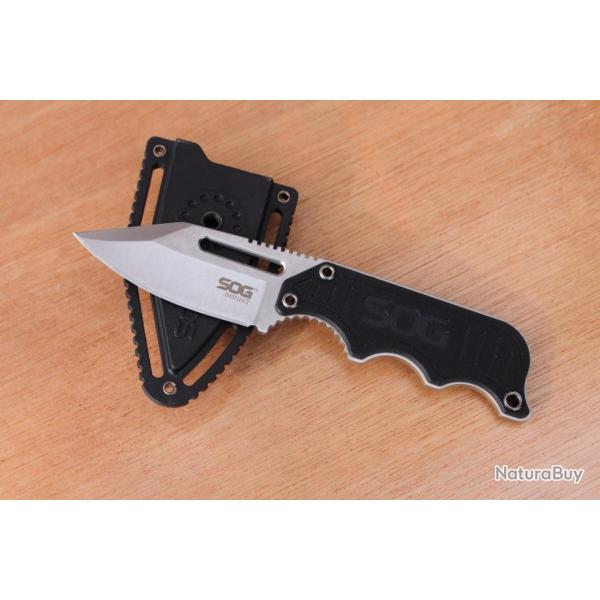 Couteau Sog Instinct Mini G10 Handle Lame Acier 5Cr15MoV Etui Nylon Rigide SOGNB1002CP