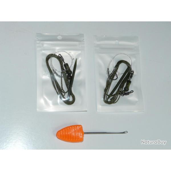 Leadcore (lot de 2) + hlicoptr/bas de ligne/ham n6/aiguille a bouillette 90cm