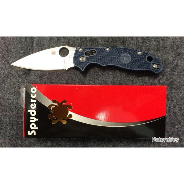 Couteau Spyderco Manix 2 Dark Blue Acier CPM-S110V Manche Fiberglass Made In USA SC101PDBL2