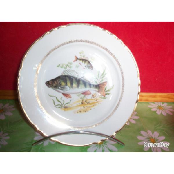 assiette d�corative poisson d'eau douce , perche