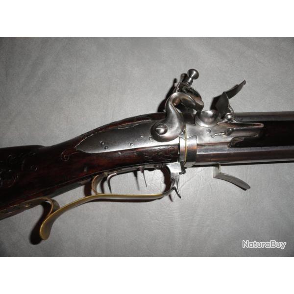 FUSIL  SILEX   SUPERPOSE  MIXTE  SIGNE  A   SYSTEME  DE  CANONS  TOURNANTS