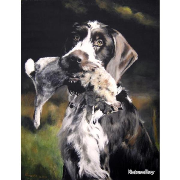 PEINTURE � L'ACRYLIQUE : OEUVRE ORIGINALE -"Mon lapin!"