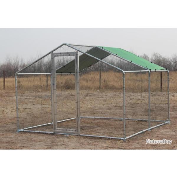 Chenil 4x4x2,25m enclos chien parc chatire chat enclos poules animaux avis cielterre-commerce
