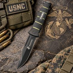 Couteau Tactical USMC Marines Combat A/O Lame Acier Inox Manche Alu UC3098