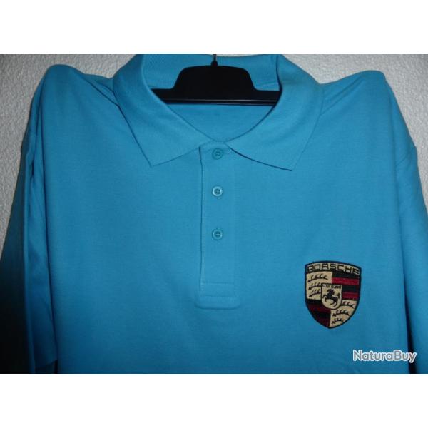 POLO PORSCHE bleu turquoise   tailles disponibles :  L XL XXL 911 964 993 996 997 CAYENNE BOXSTER