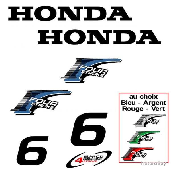 1 kit stickers HONDA 6 cv ref 14 serie 2 moteur hors bord bateau autocollants decals