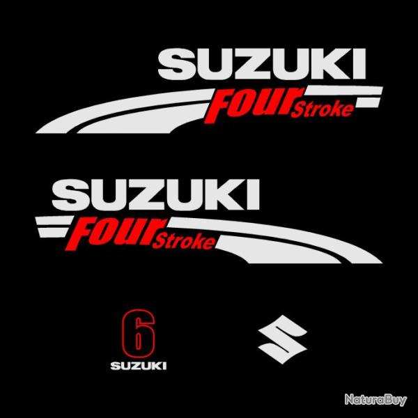 kit stickers SUZUKI 6 cv ref 12 moteur hors bord bateau barque pche decals