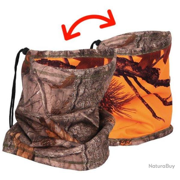 Tour de cou r�versible camouflage orange forest SOMLYS
