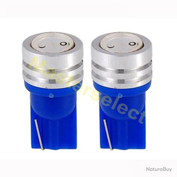 2 x Ampoule T10 1 SMD CREE Led lampe Ultra-Bleu Voiture Scooter  Pas Cher