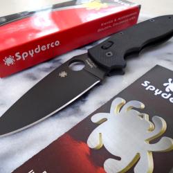 Couteau Spyderco Manix 2 XL Black Lame Acier S30V Manche G-10 Made In USA SC95GPBBK2