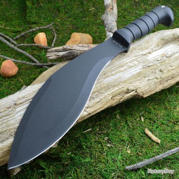 Couteau Ka-Bar Kukri Machette Acier Carbone 1085 Manche Kraton Etui Cuir/Cordura KA1249