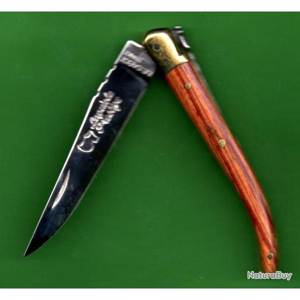 BOIS de ROSE LAGUIOLE Couteau 12 � VOS INITIALES GRAV�