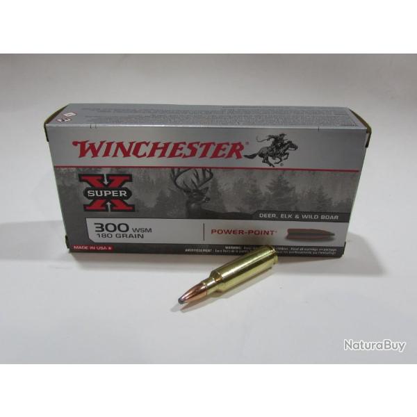 1 boite neuve de 20 cartouches calibre 300 WSM, Winchester power point 180 grs