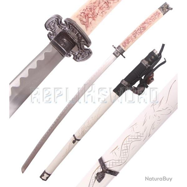 Katana Dragon White Edition Epee Sabre Decoration Repliksword