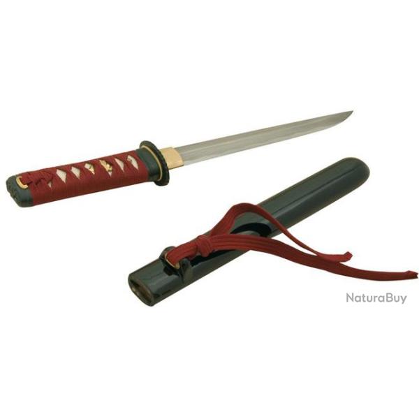 Couteau Japonais TANTO Fudoshin Rouge  Lame DAMAS Livr� en Coffret Bois