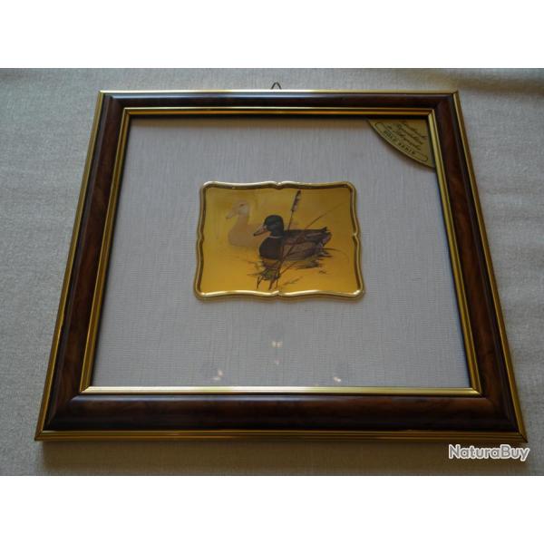 tableaux de chasse cadre avec gravure canards sur or Gold Series