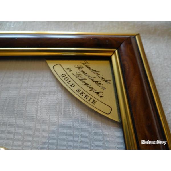 tableaux avec gravure canards eau sur or Gold Series