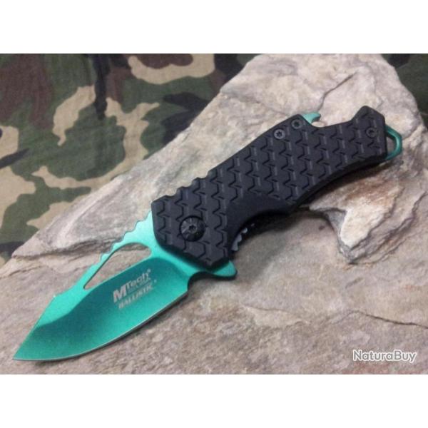 Lot de 3 Couteaux Mtech Framelock Green A/O Lame Acier 440 Manche FRN MTA882GN