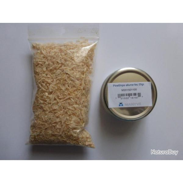 Allume-feu PineChips dust 25 gr boite alu a vis + recharge 20 grammes