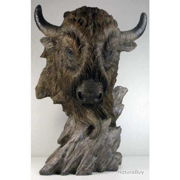 figurine T�te de Bison - d�cor Western - 32 cm