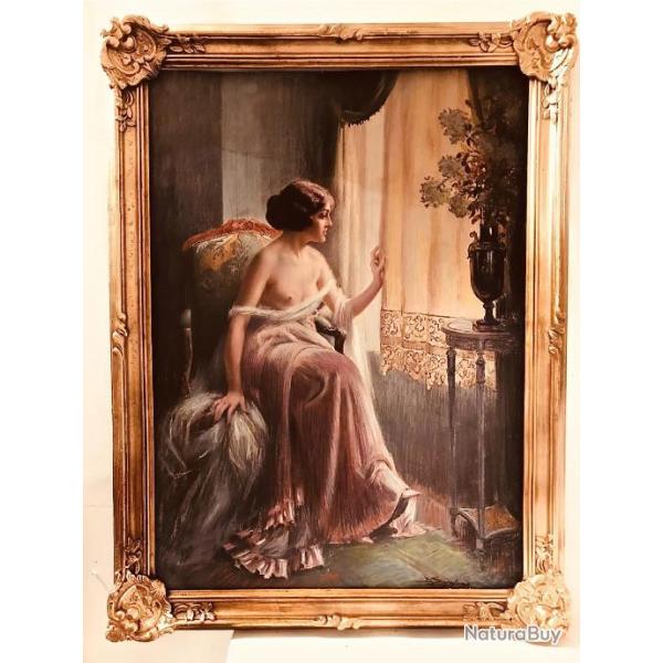 Delphin Enjolras femme a la fen�tre encadr�e