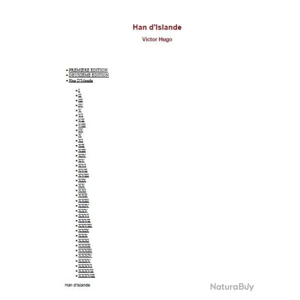 Ebook Livre Action - Han D'Islande (Victor Hugo, 2013, 256 Pages)