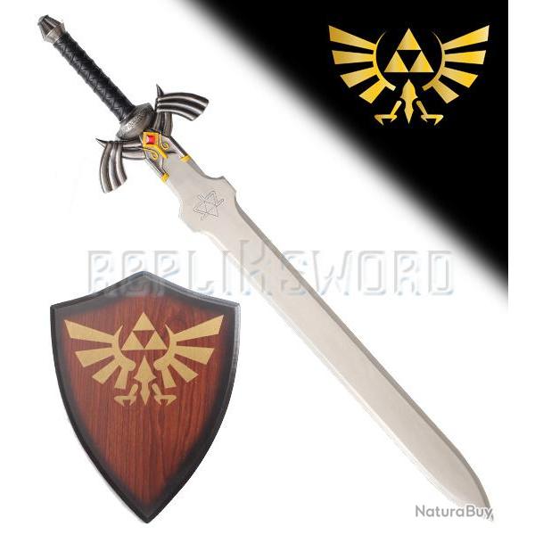 Zelda Epee de Link + Plaque Black Ediction Excalibur Master Sword Repliksword